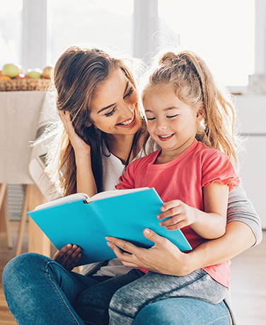 Mother Reading with Daughter