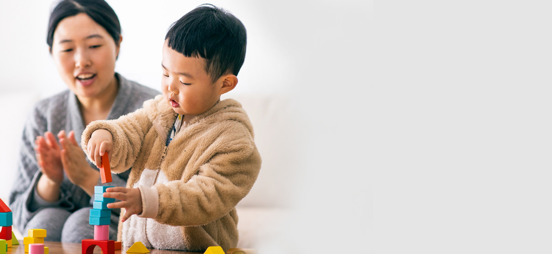 Child playing with blocks