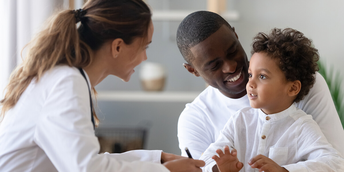 Child with parent at a ABA therapy appointment