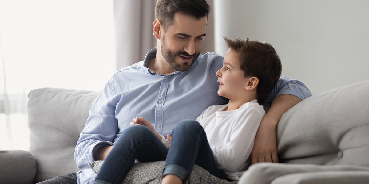 parent helping child with calming techniques